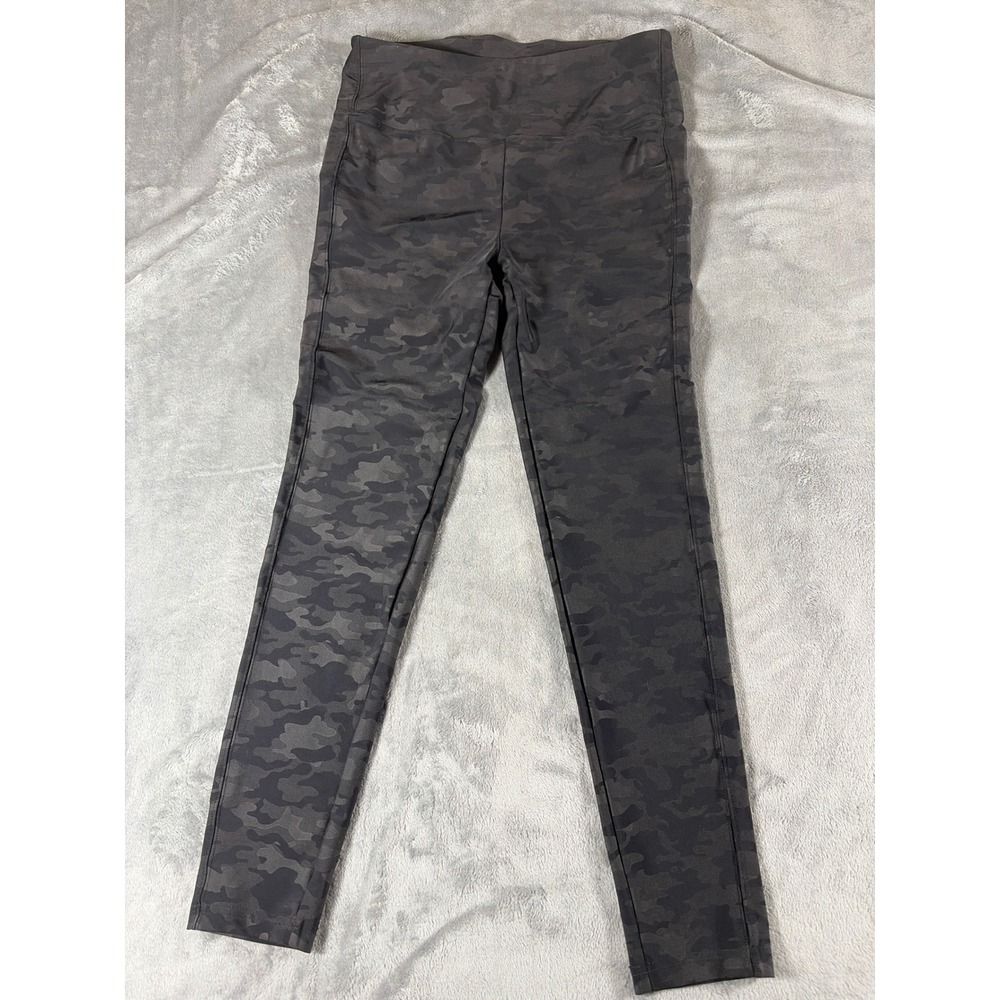 Each Womens Camo High Waisted Leggings Dark Gray Camouflage Size Large